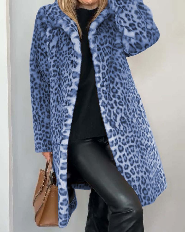 Talitha | Leopard Print Coat with Soft Handle for Women