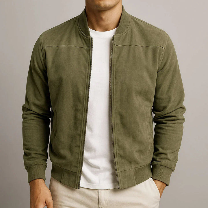 Riviera | Italian Suede Bomber Jacket with Smooth Lining for Men