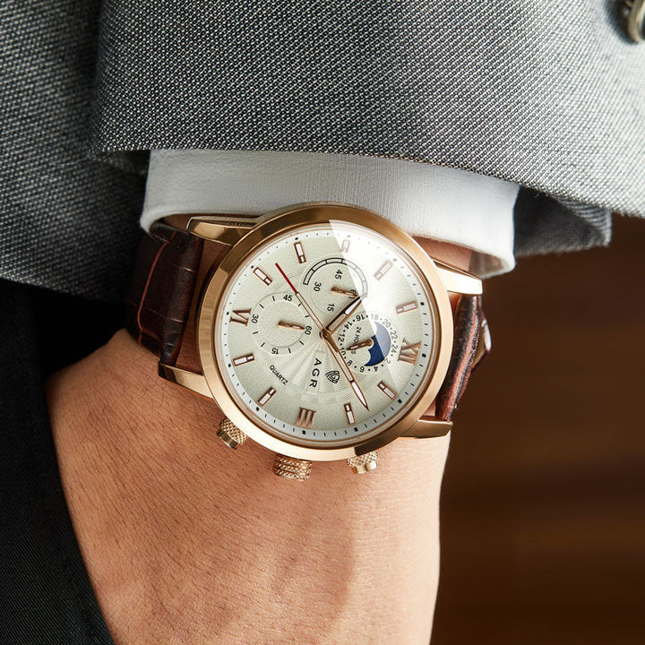 Luxury Quartz Watch Made of Leather