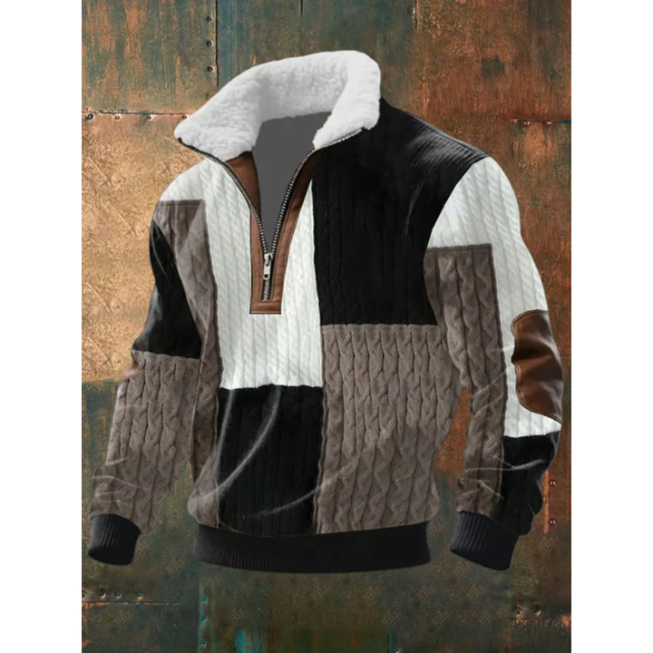 Lachlan | Fleece Lined Winter Pullover with Structured Knit for Men