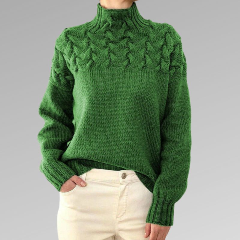 Victoire - Elegant Cable Knit Sweater