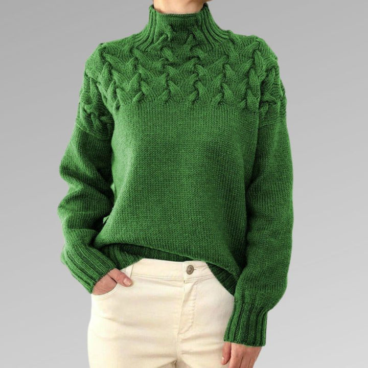 Victoire - Elegant Cable Knit Sweater