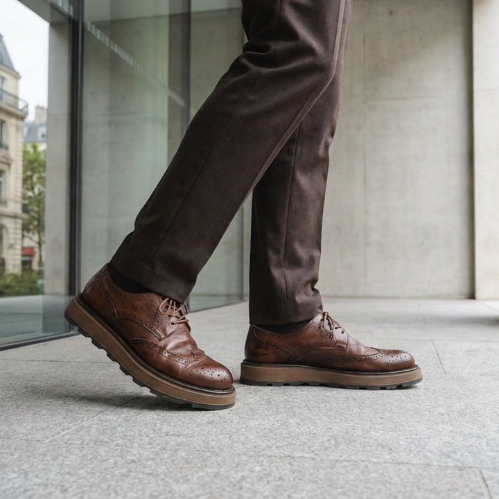 Alessio | Classic Derby Shoes with Refined Leather Finish for Men