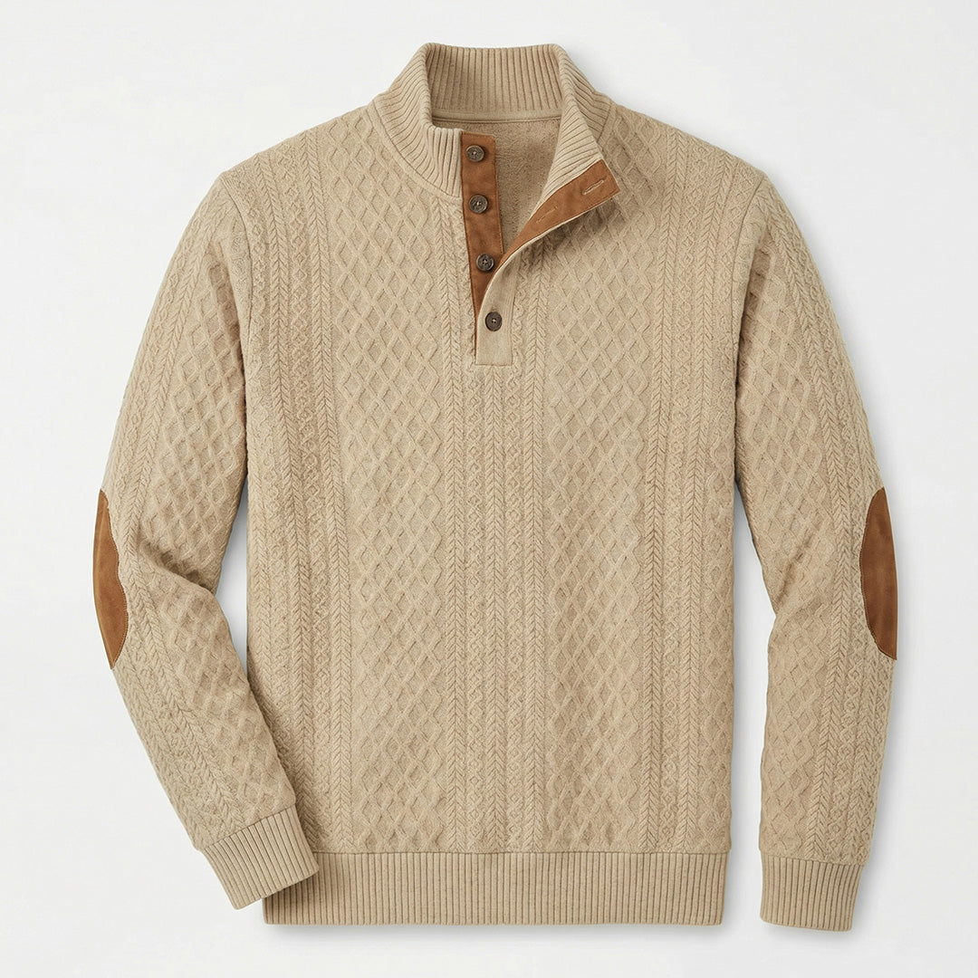Langston | Classic High Collar Pullover with Clean Knit Body for Men