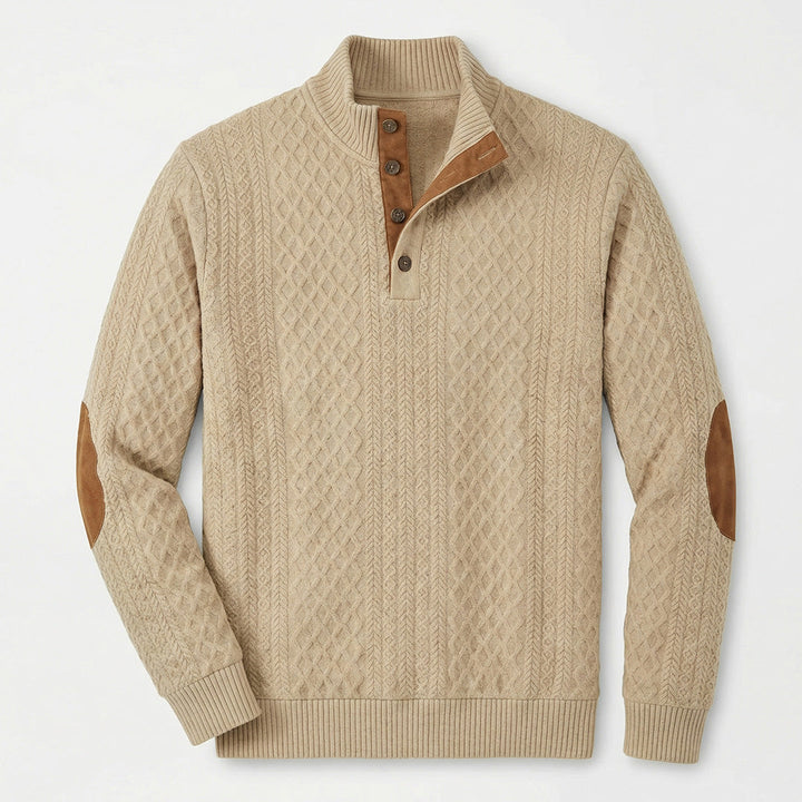 Langston | Classic High Collar Pullover with Clean Knit Body for Men