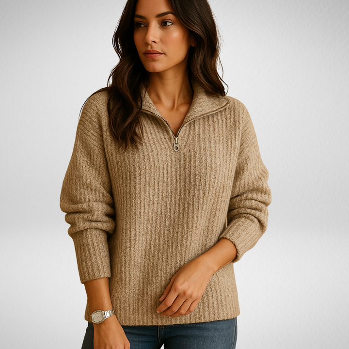Sophie - Elegant Half-Zip Sweater
