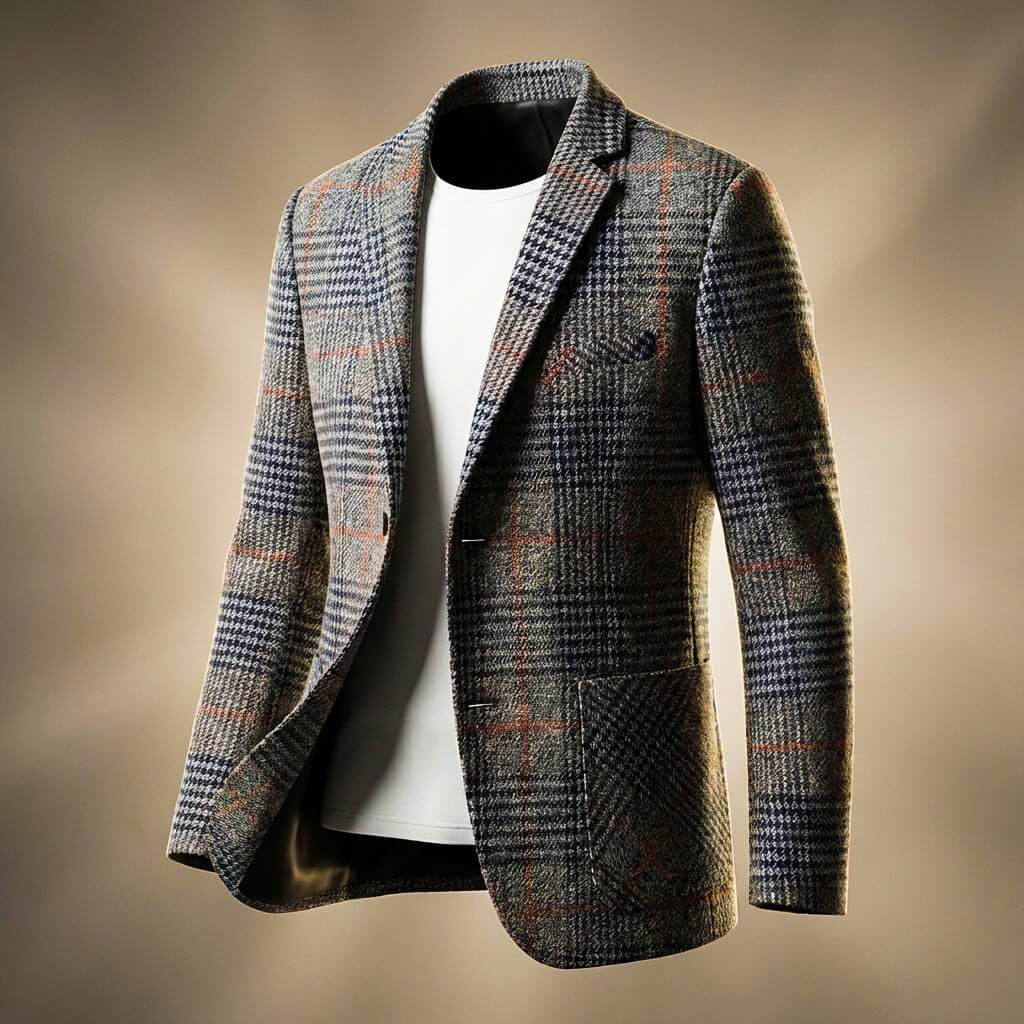 Charles | Wool Blend Houndstooth Blazer with Notch Lapels for Men