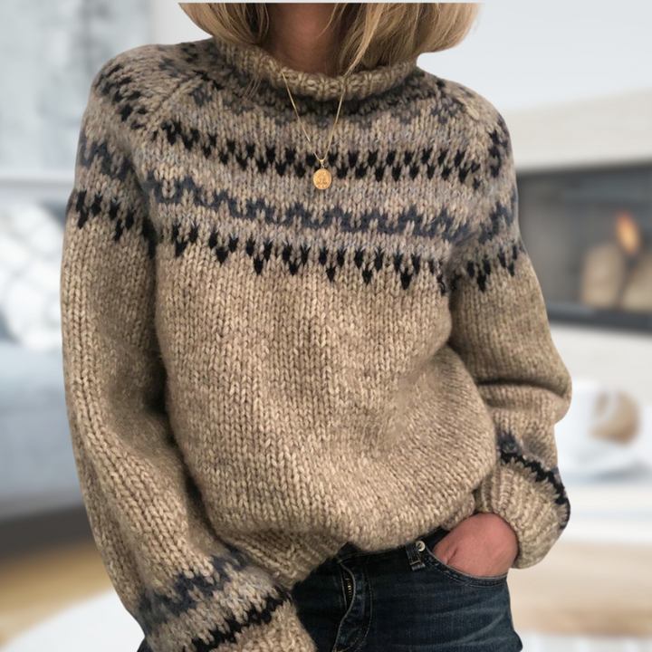 Brielle | Classic Nordic Knit Sweater with Heritage Pattern for Women