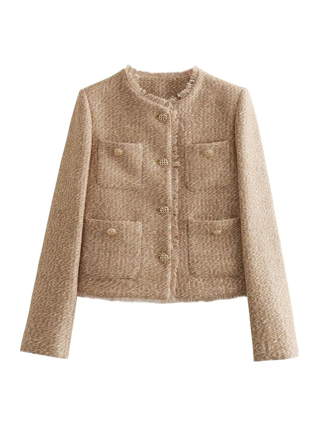 Niamh | Cropped Tweed Blazer with Button Front for Women