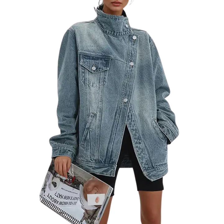 Camille | Asymmetric Button Jacket with Street Style Cut for Women