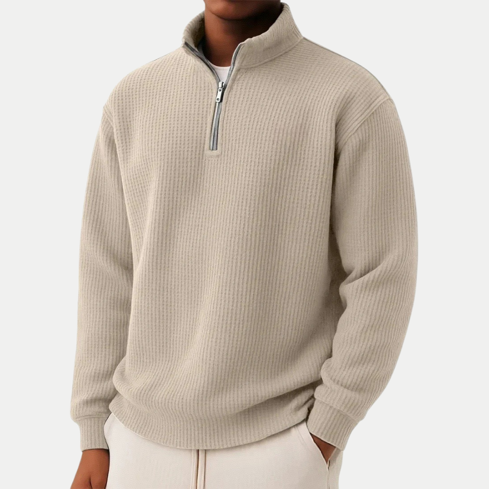 Everett | Knit Quarter Zip Sweater with Timeless Clean Look for Men
