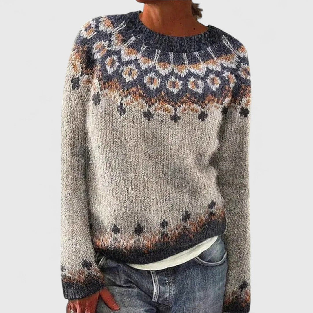 Solvej | Nordic Knit Sweater with Scandinavian Yoke for Women