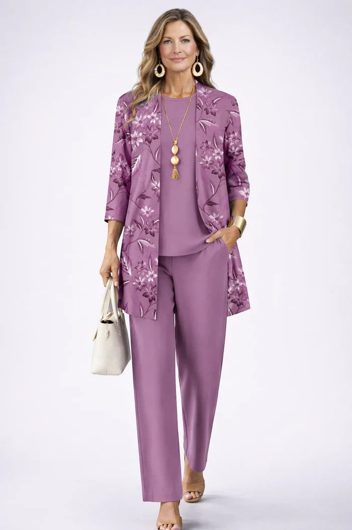 Jenilyn | Three Piece Set with Open Front Layer for Women