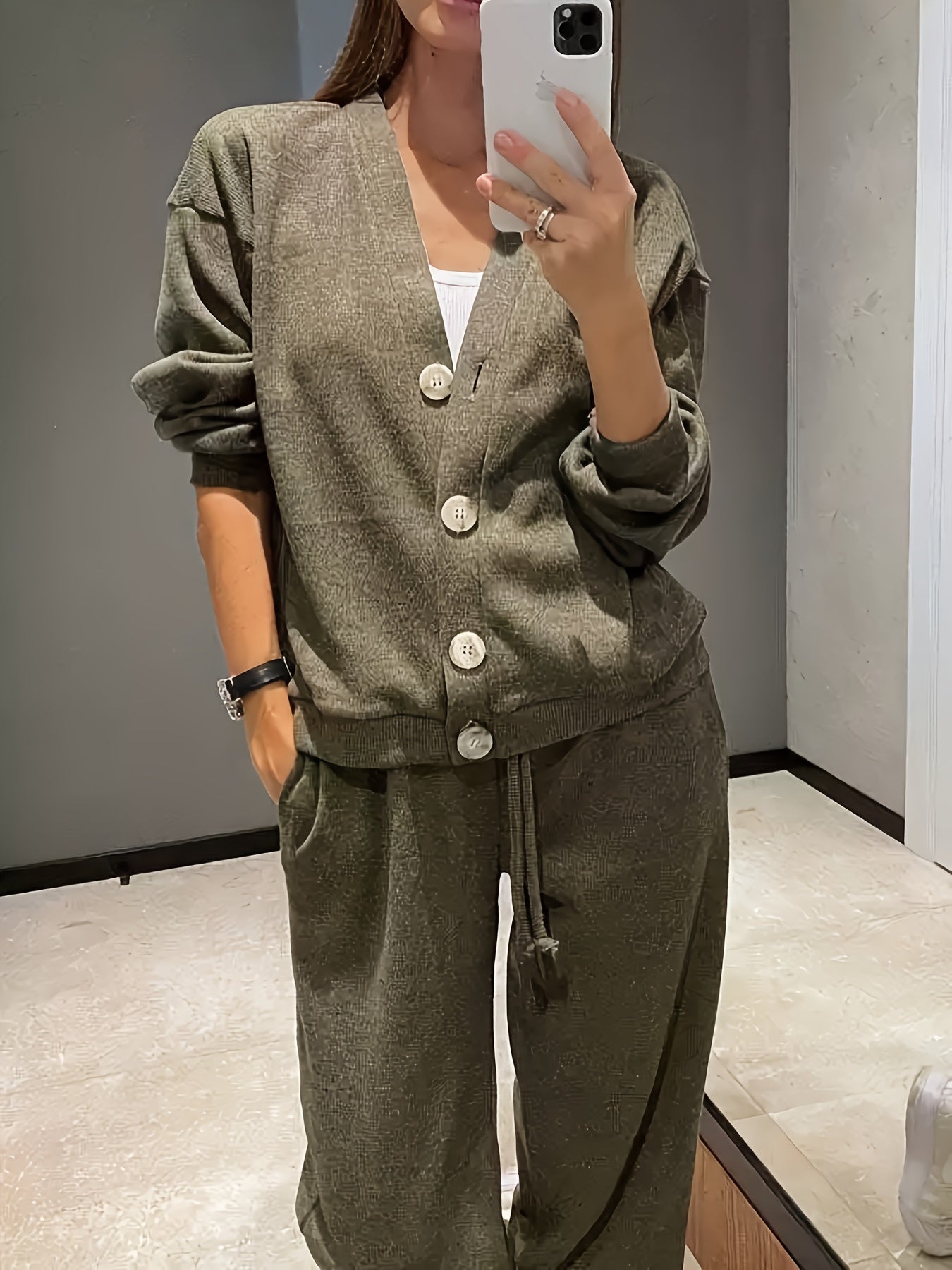 Zara - Soft Button-Front Jacket with Pants Set