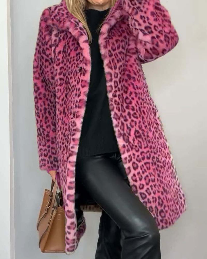 Talitha | Leopard Print Coat with Soft Handle for Women