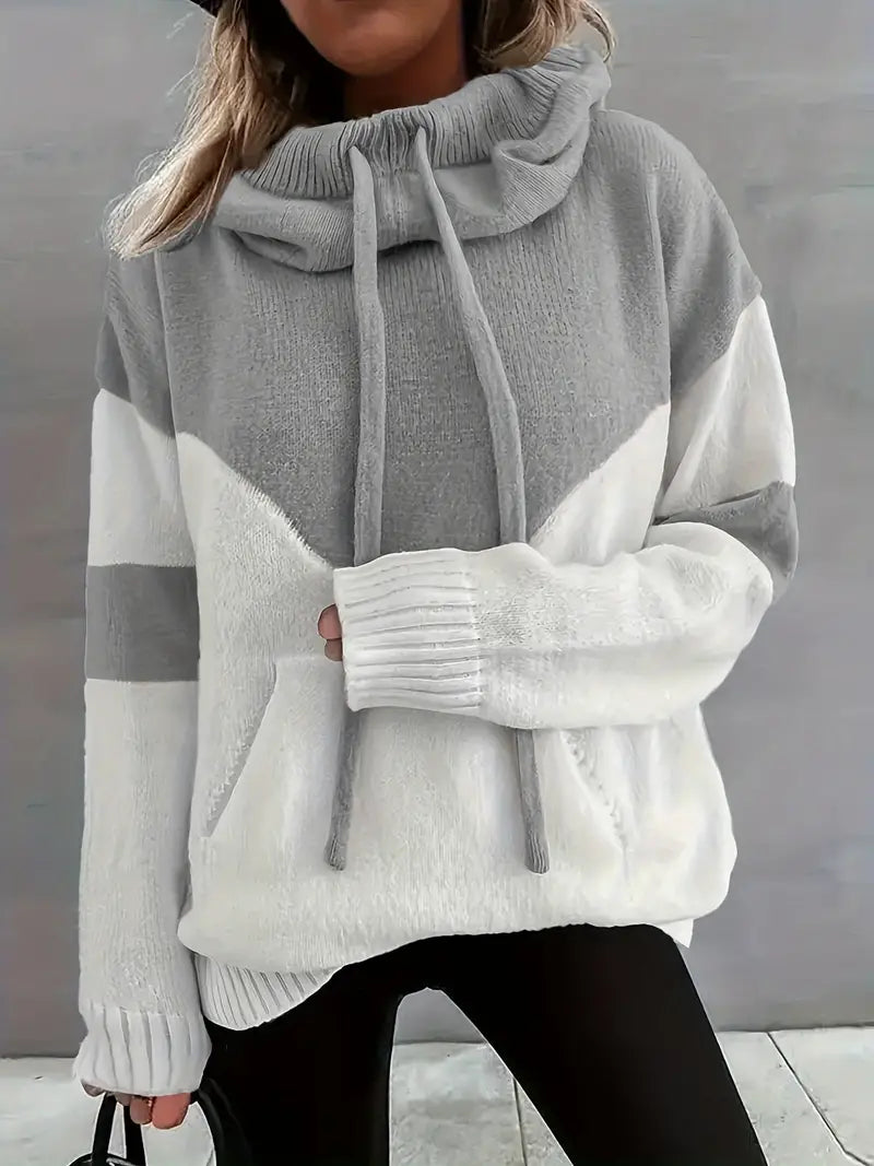 Riona | Dual Tone Cosy Hoodie with Colour Block Design for Women