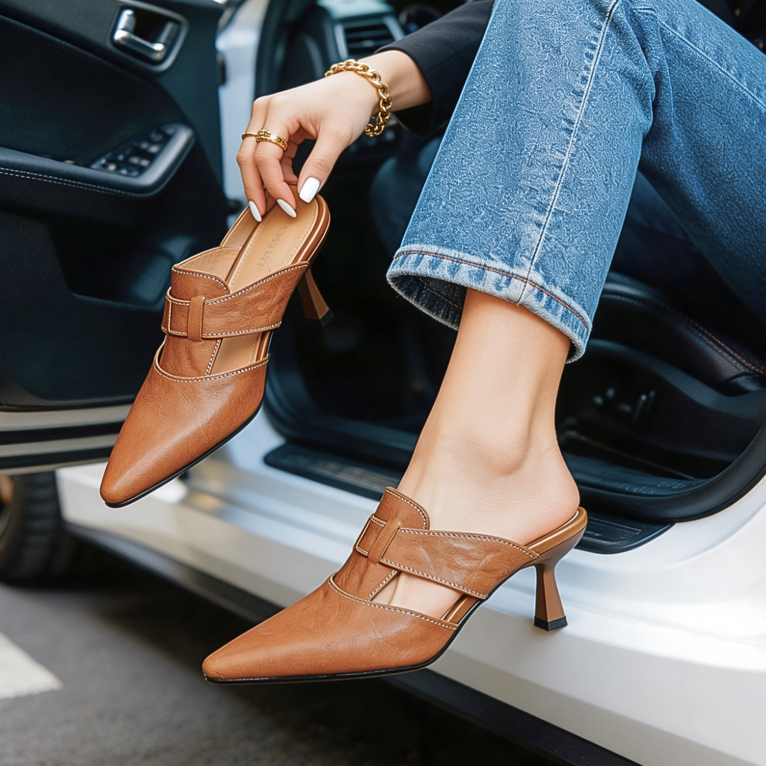 AUBREY MONROE GENUINE LEATHER HEELS