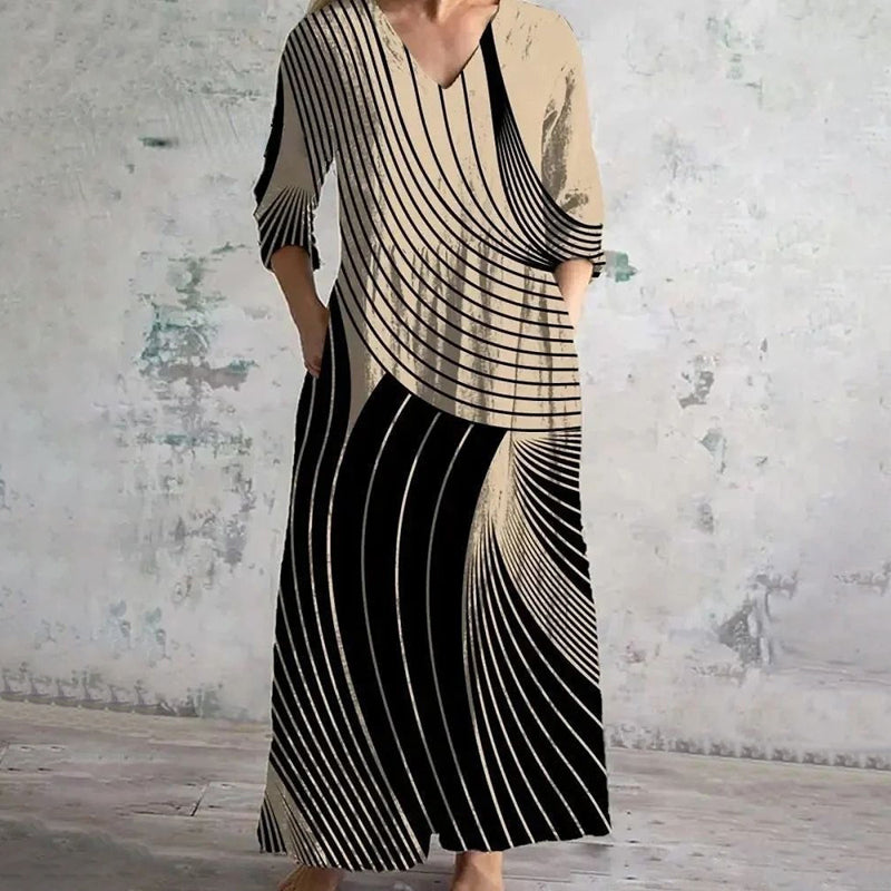 Sally™ - Vintage Striped Print Dress