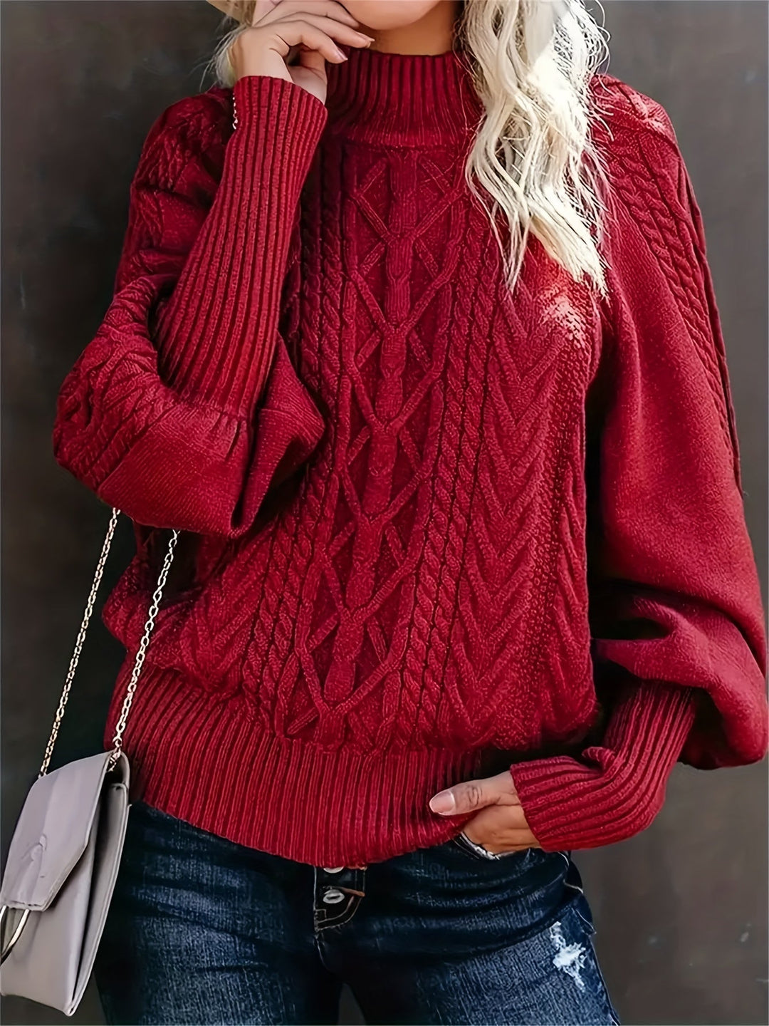 Carys | Textured Knit Sweater with Clean Neckline for Women