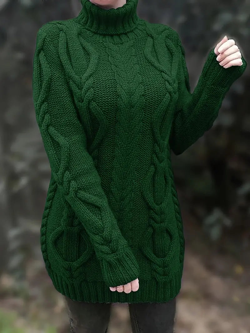 Valéria | Long Winter Cable-Knit Sweater
