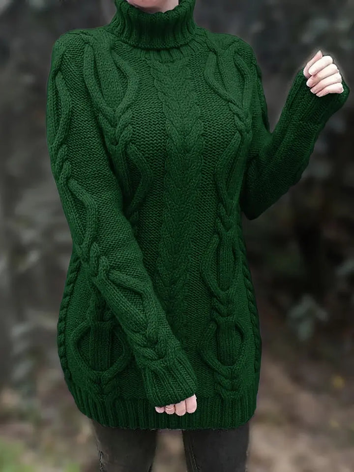 Valéria | Long Winter Cable-Knit Sweater