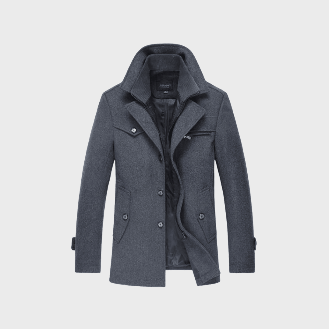 Bradford | Wool Blend Peacoat with Structured Shoulders for Men