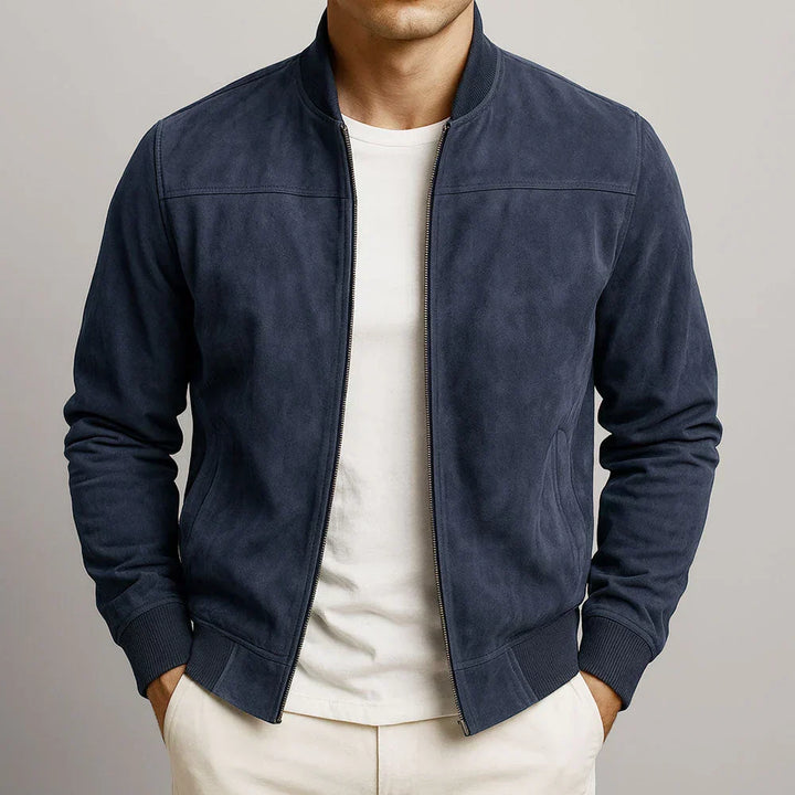 Riviera | Italian Suede Bomber Jacket with Smooth Lining for Men