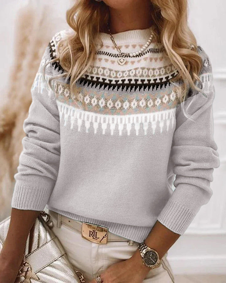 Avery | Fair Isle Knit Sweater with Classic Repeating Pattern for Women