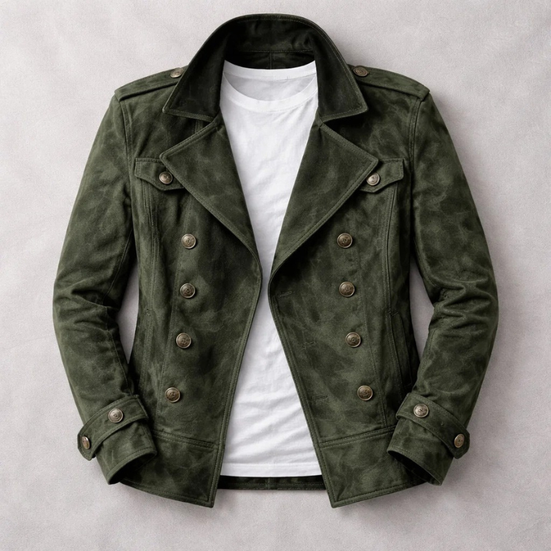 Lawson | Suede Naval Coat with Trim Tailored Silhouette for Men