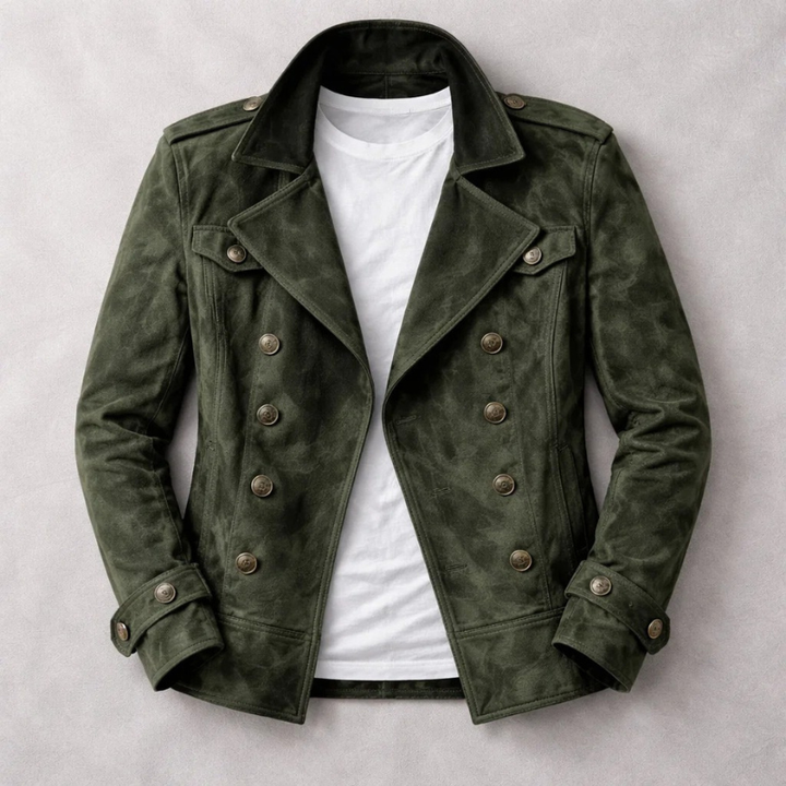 Lawson | Suede Naval Coat with Trim Tailored Silhouette for Men