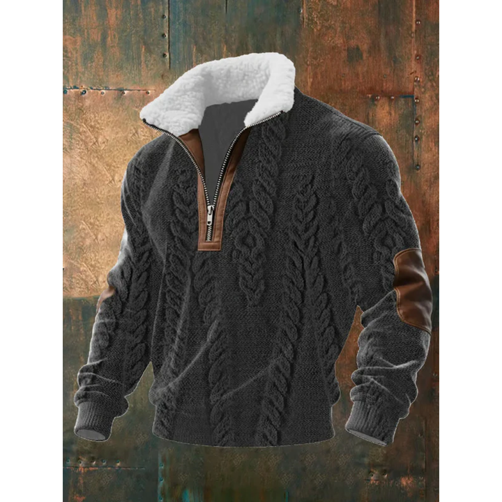 Lachlan | Fleece Lined Winter Pullover with Structured Knit for Men