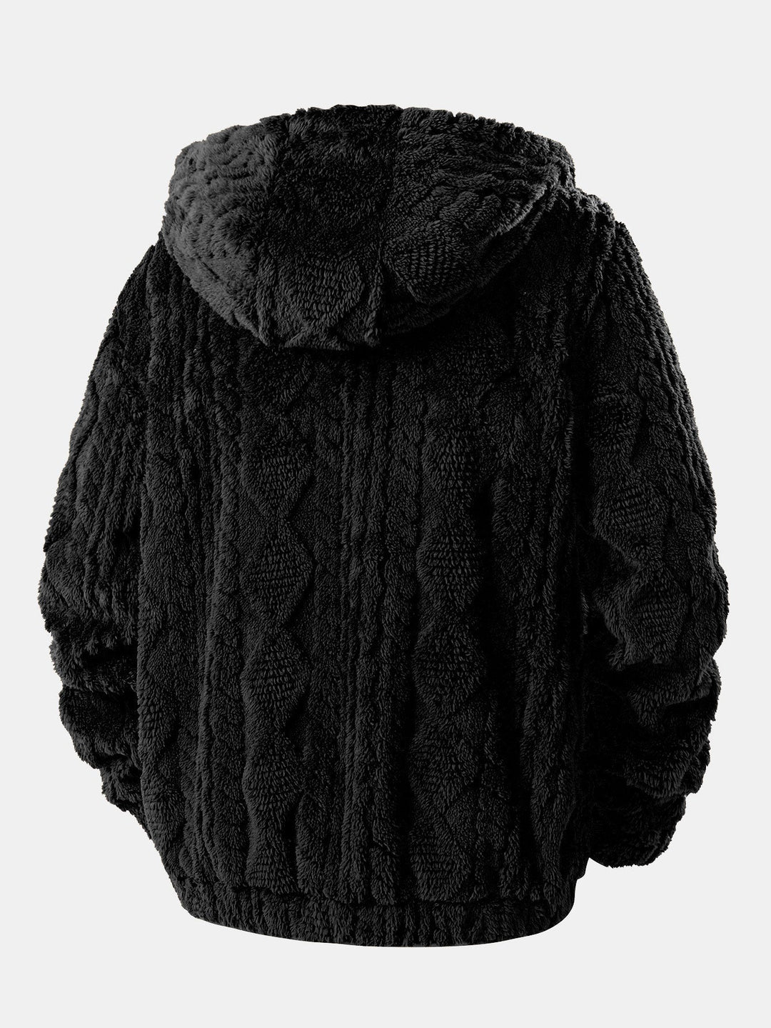 Velinor | Jacquard Teddy Hoodie with Geometric Texture for Men
