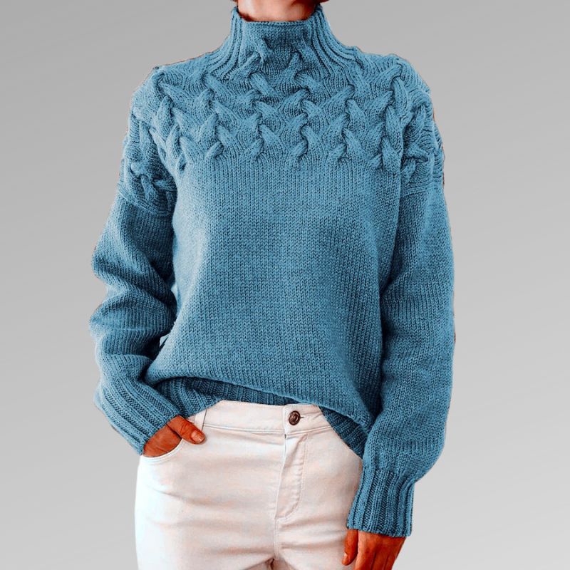 Victoire - Elegant Cable Knit Sweater