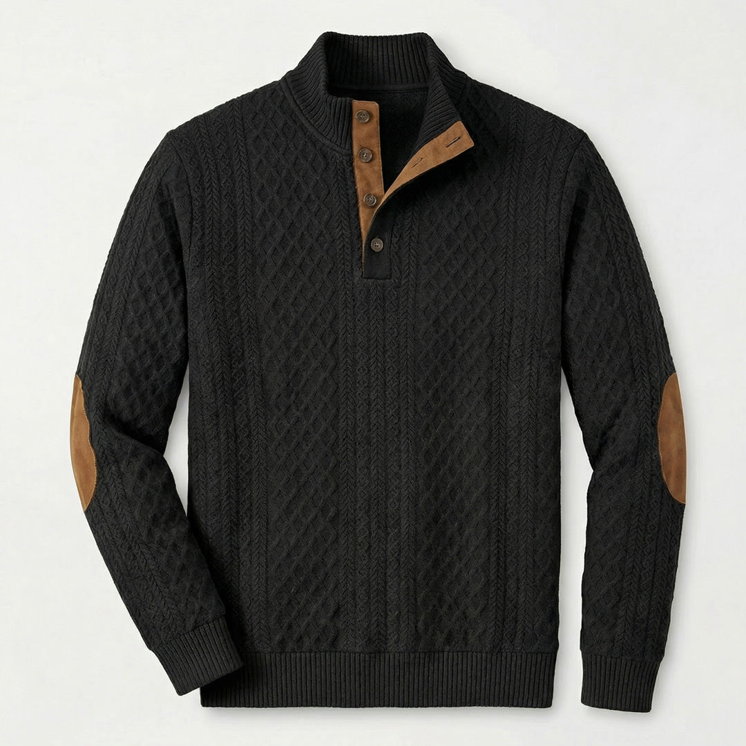 Langston | Classic High Collar Pullover with Clean Knit Body for Men