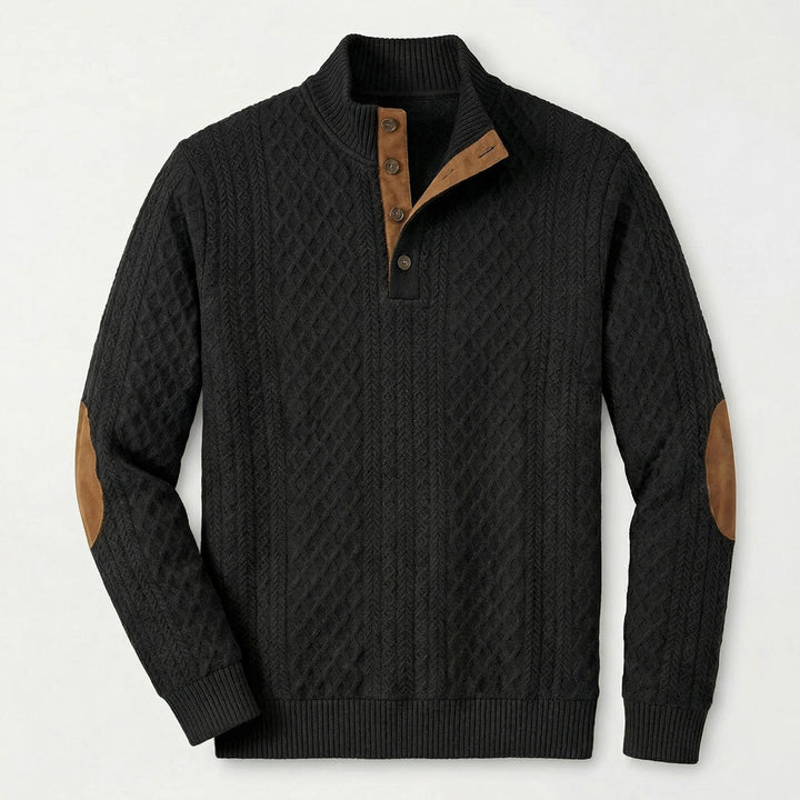 Langston | Classic High Collar Pullover with Clean Knit Body for Men