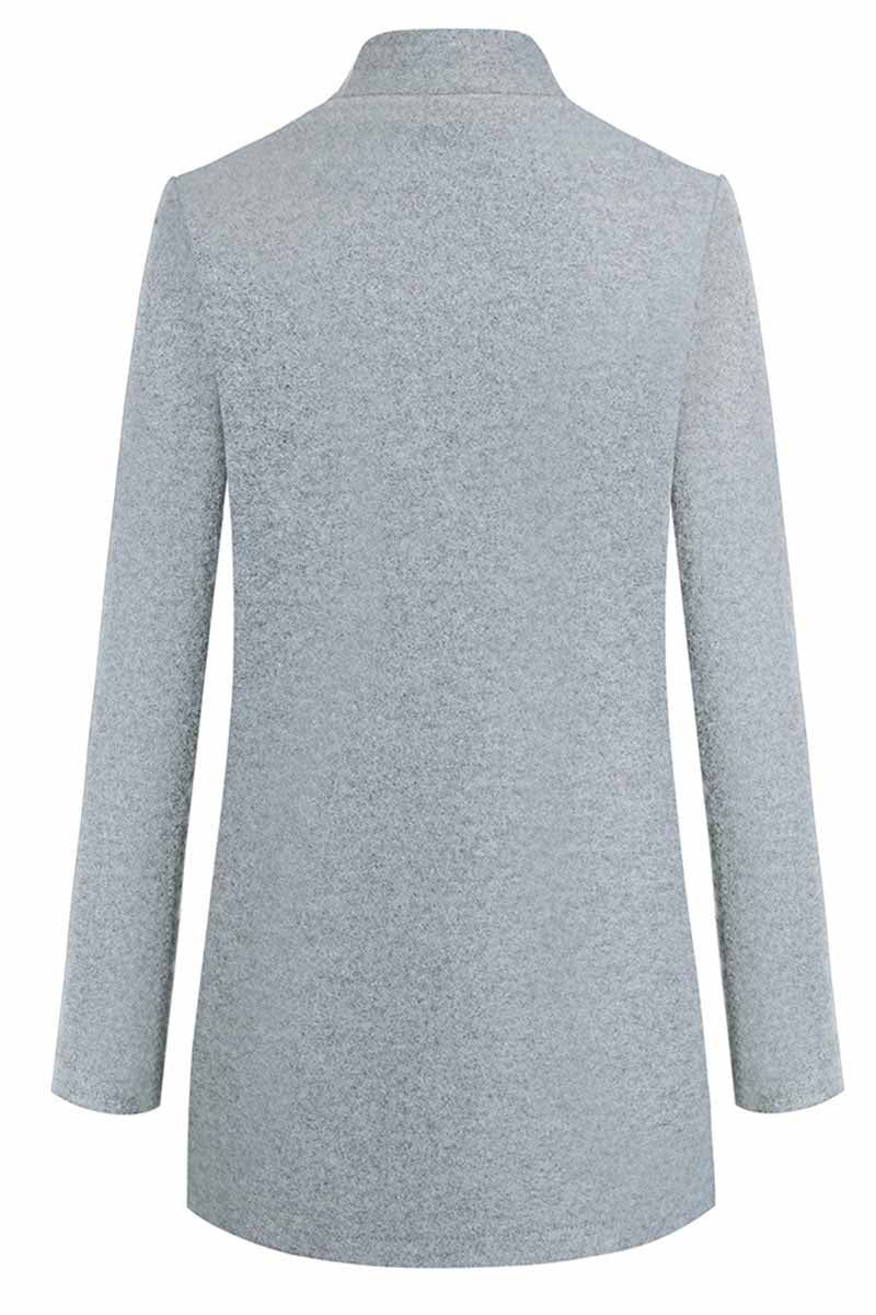 Eugenia | Collarless Open Front Coat with Shawl Shaping for Women