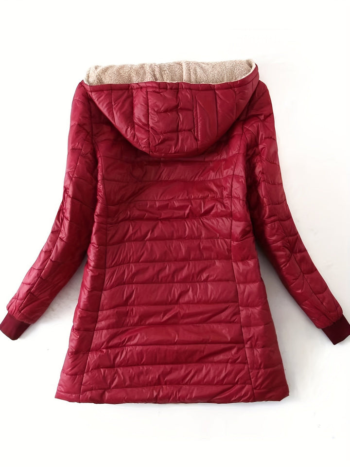 Vicky | Fleece Lined Longline Puffer Jacket with Cushioned Feel for Women