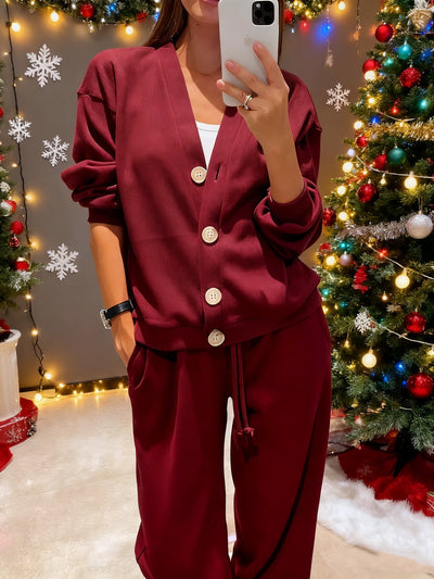 Zara - Soft Button-Front Jacket with Pants Set