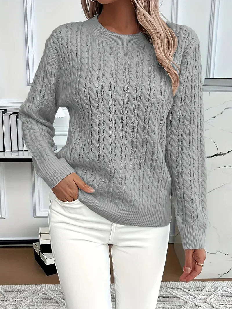 Lena | Classic Cable Knit Sweater with High Quality Yarn for Women