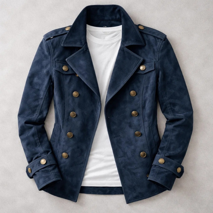 Lawson | Suede Naval Coat with Trim Tailored Silhouette for Men