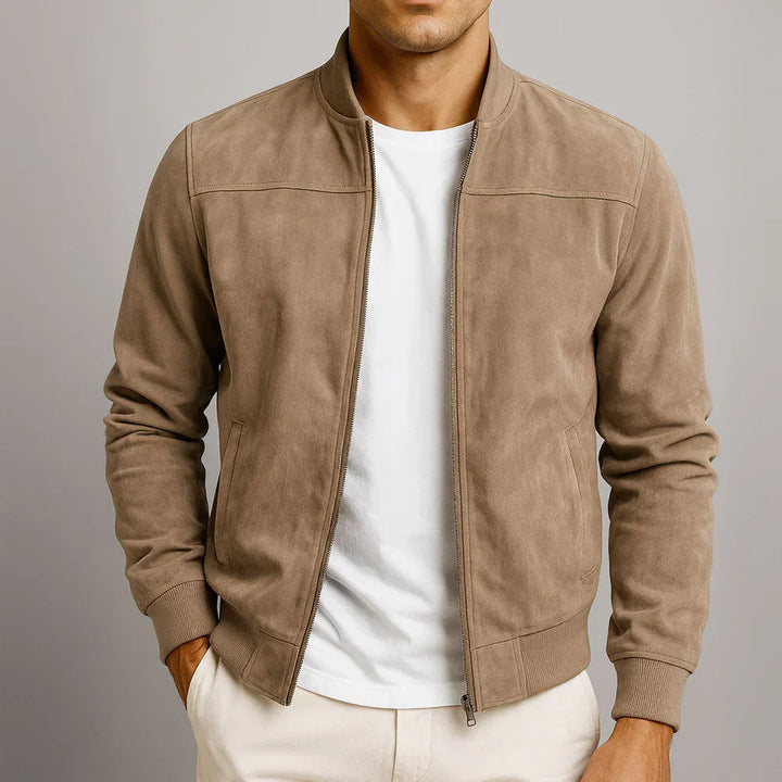 Riviera | Italian Suede Bomber Jacket with Smooth Lining for Men