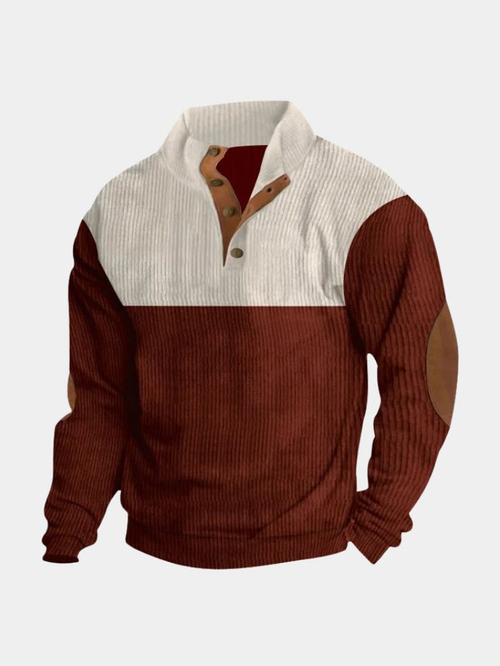 Rowen | Retro Corduroy Pullover with High Collar Detail for Men