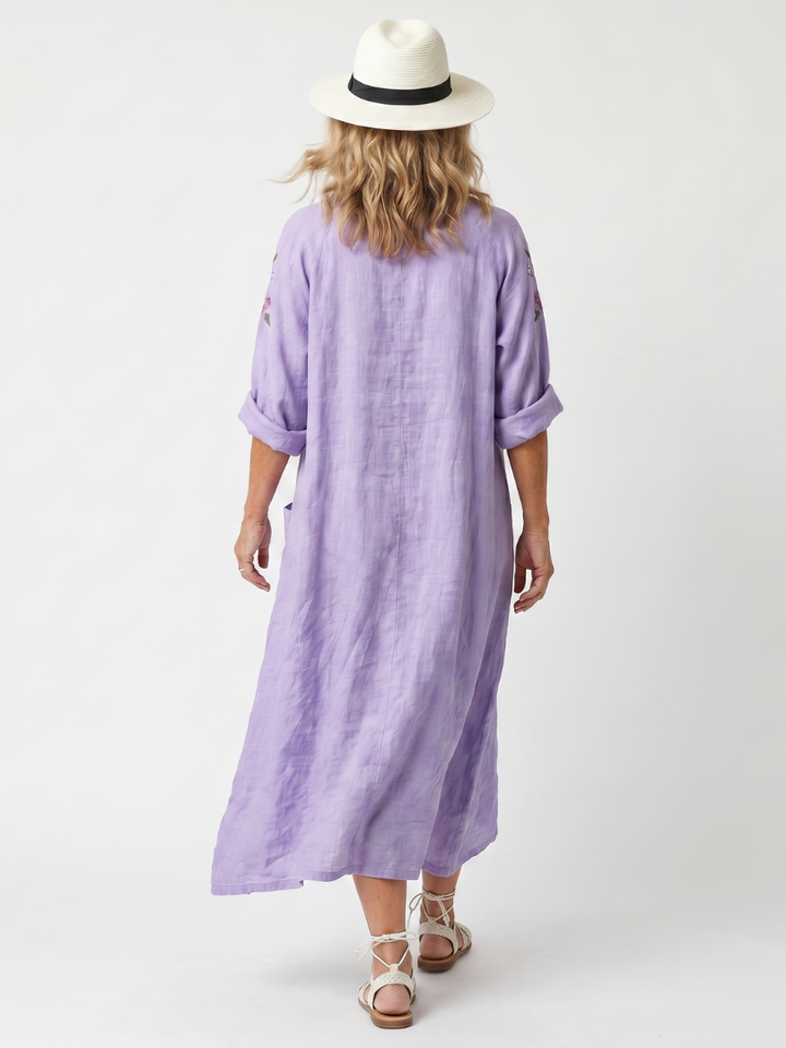 Tavi | Floral Oversized Pocket Midi Dress