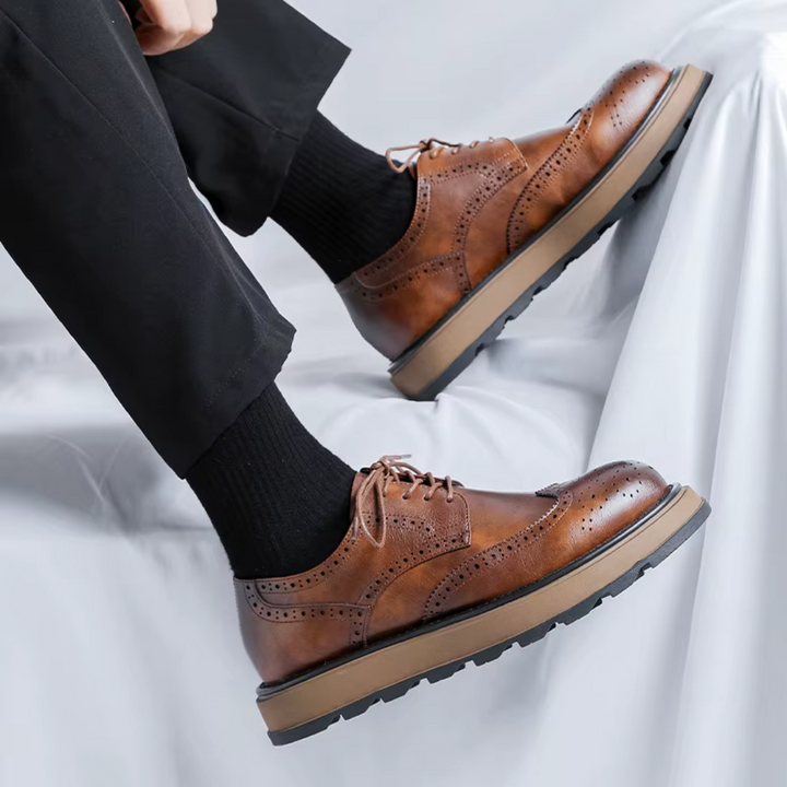 Alessio | Classic Derby Shoes with Refined Leather Finish for Men