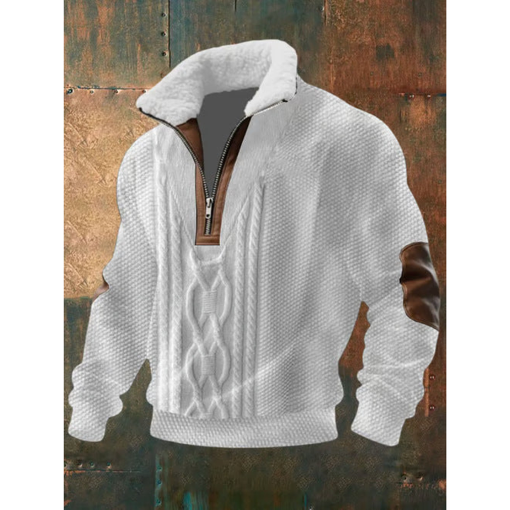 Lachlan | Fleece Lined Winter Pullover with Structured Knit for Men