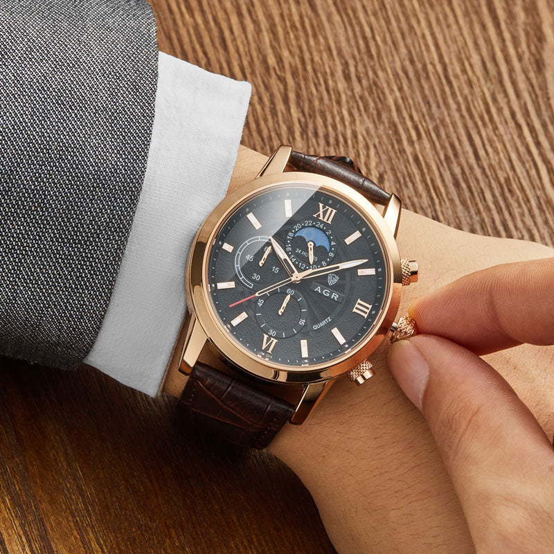 Luxury Quartz Watch Made of Leather