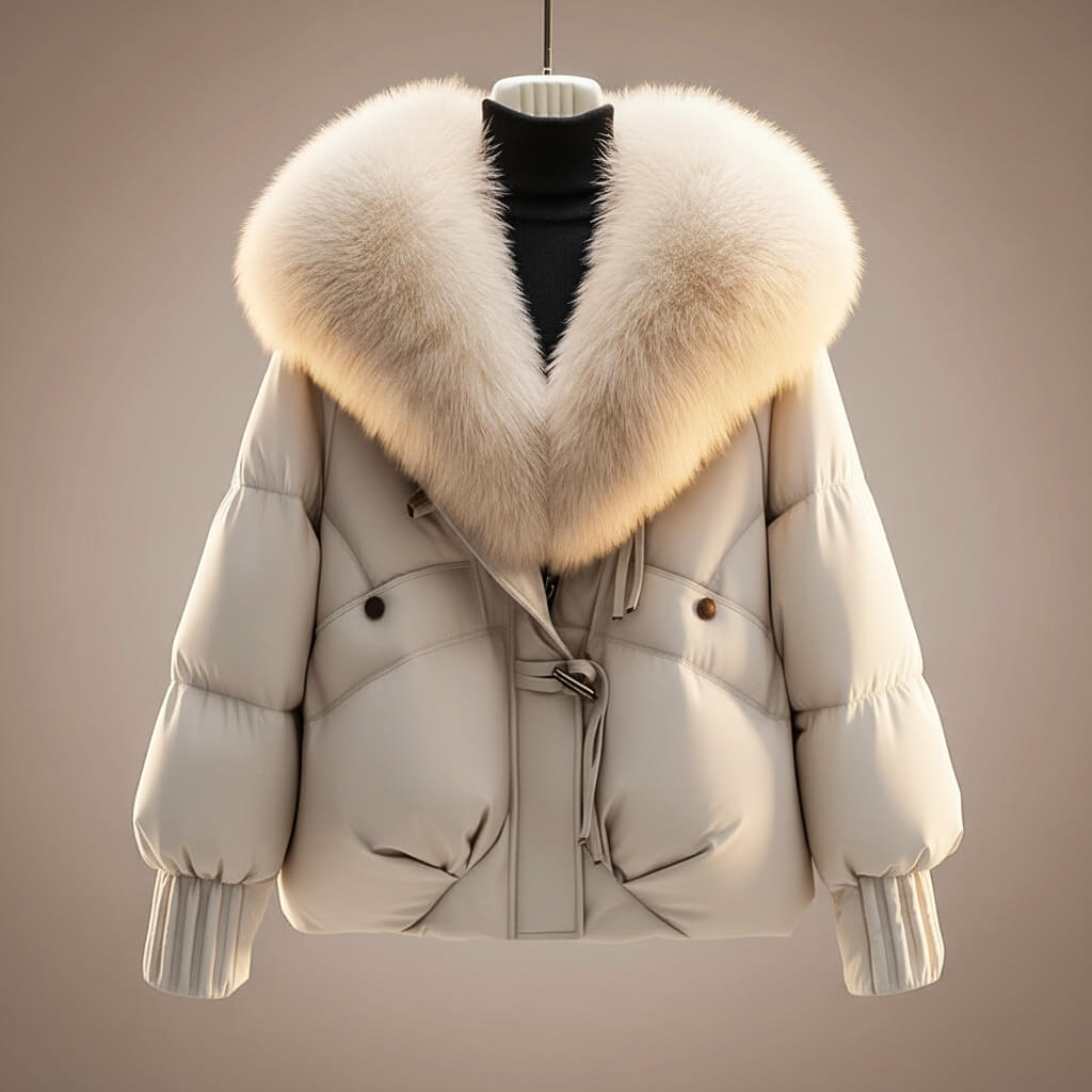 Emmeline | Winter Coat with Plush Statement Collar for Women