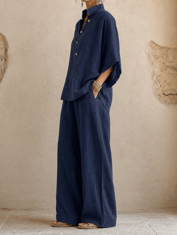 Maribel | Batwing Sleeve Top and Wide Leg Trouser Set for Women