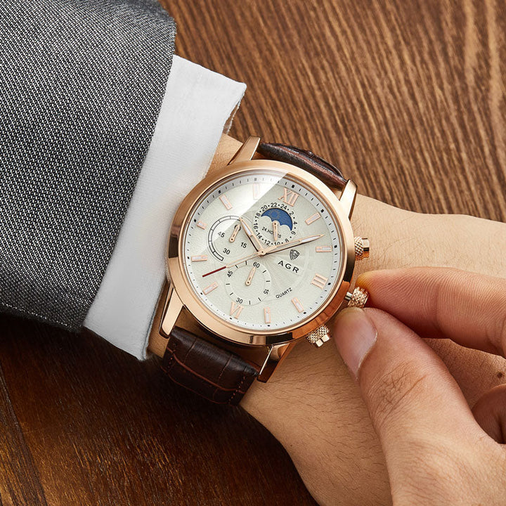 Luxury Quartz Watch Made of Leather