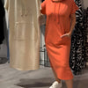 Parker - Casual Letter Print Hooded Pullover Dress